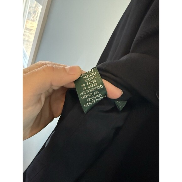 Lauren Ralph Lauren Vintage Wool Coat Single Breasted Black Size 14 - Picture 5 of 8